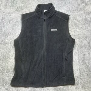 Columbia Steens Mountain Vest Men's L Black Full Zip Fleece Pockets Outdoor‎